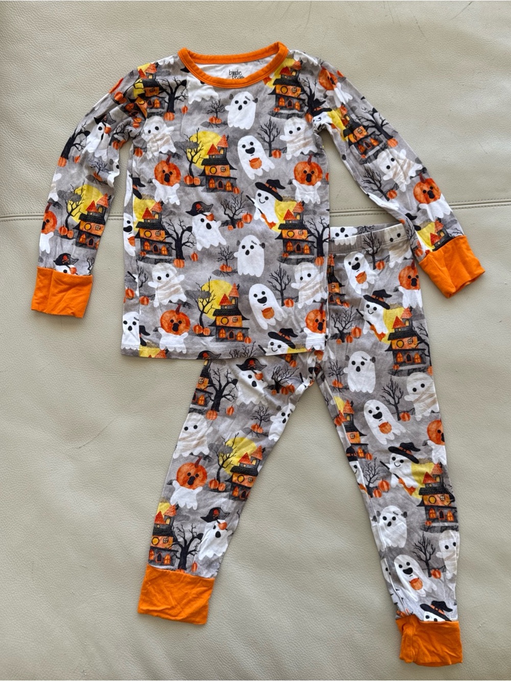 BIRDIE BEAN Kids Bamboo Halloween Ghosts 2 Piece Pajama Set Size 4T